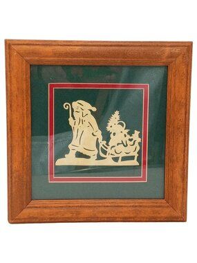 Scherenschnitte Santa Claus Sleigh German Folk Art Scissors Cuts Papercutting